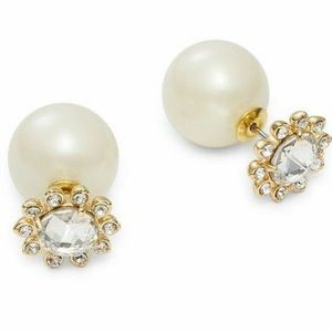 Kate Spade beautiful Reversible crystal and pearls stud earrings